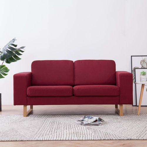Vidaxl Canapé À 2 Places Tissu Rouge Bordeaux