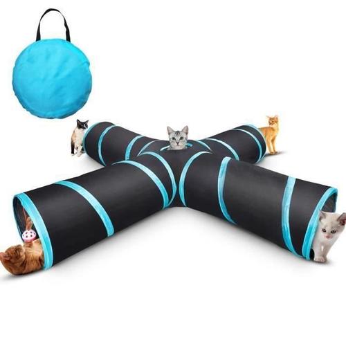 Dt06937-Jouet Pour Chat Tunnel Pour Chat Avec 4 Canaux Pliables Myguru Chat Tunnel Chat Accessoire Tunnel Pliable Avec 2 Boulesave