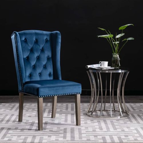 Vidaxl Chaises De Salle À Manger 6 Pcs Bleu Velours