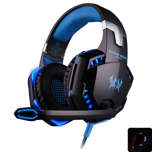 Casque gaming EACH G2000 Casque de jeu avec Micro cach¿¿ pour jeux d'ordinateur Bleu