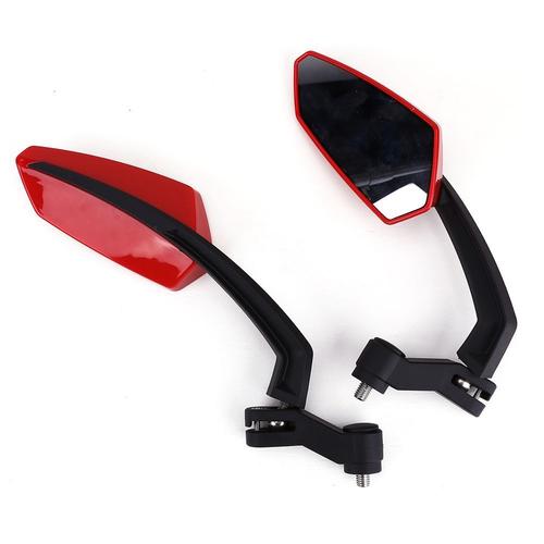 Paire Retroviseur Pour Moto Scooter Miroir Vis 8mm 10mm M8 M10 Couleur Rouge Noir