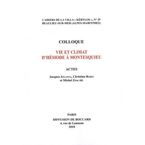 Vie Et Climat D'hésiode À Montesquieu