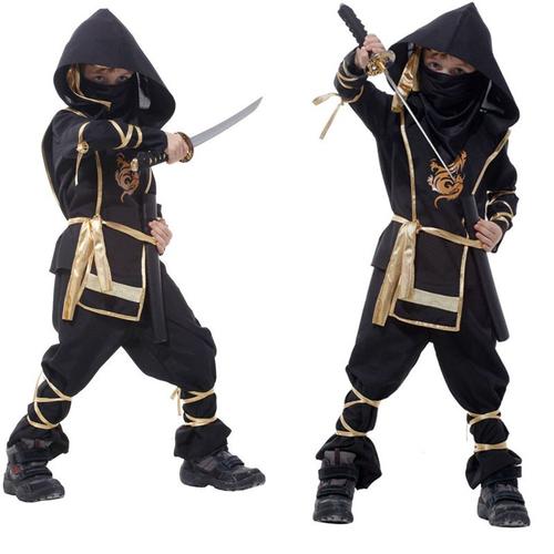 Déguisement Costume Ninja Cosplay Halloween Enfant Garçon 10-12