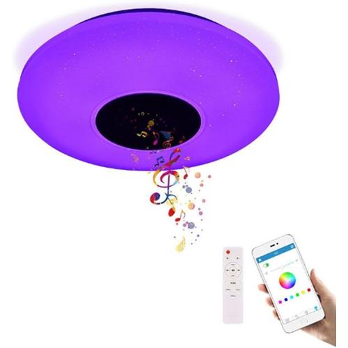 1 Plafonnier Musique 36w Avec Haut-Parleur Bluetooth Led Lampe De Plafond Rgb Avec Télécommande Changement De Couleur Plafonniers Moderne Dimmable Led 36w Smartphone App Control 3000k-6500k