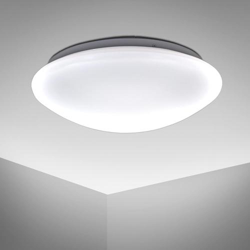 Sans Décor Étoilé plafonnier LED spécial salle de bain, lumière blanche neutre 4000 Kelvin, platine LED 12W, éclairage plafond design épuré, Ø 290mm