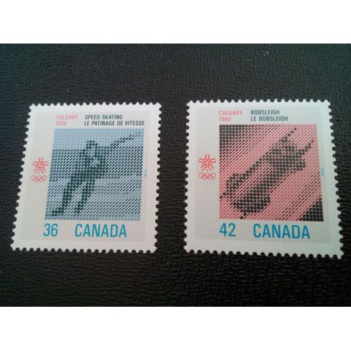 Timbre Canada Yt 993 - 994 Séries: Jeux Olympiques D'hiver, Calgary 1987 ( 010904 )