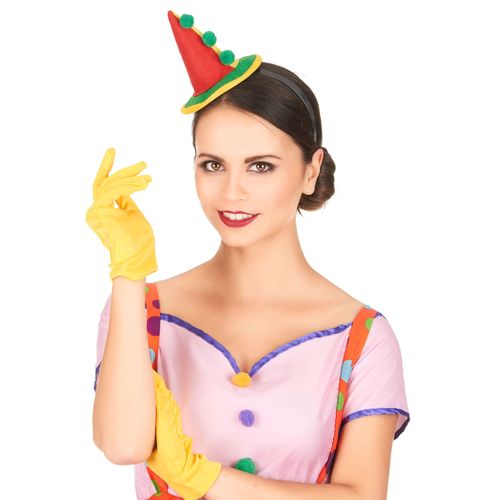 Serre-Tête Mini Chapeau Clown Pointu Adulte