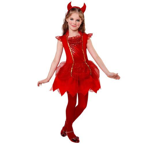 Déguisement Diablesse Rouge Fille - Taille: 11-13 Ans (158 Cm)