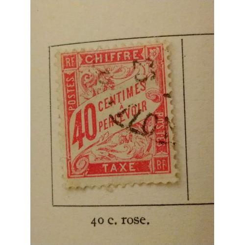 Timbre Taxe France 35 40c Rose 1893-1935