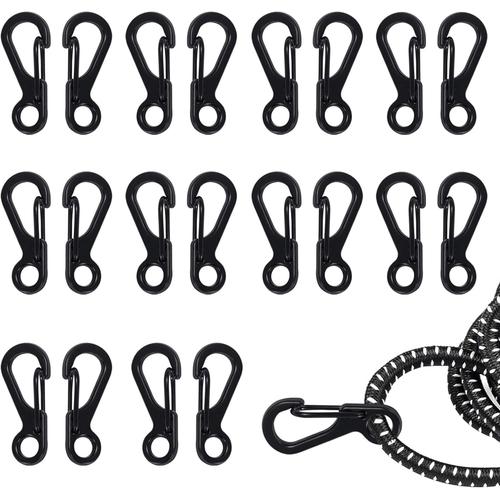 Noir Mini Sf Mousqueton Clips Minuscule Alliage Ressort Mousqueton Crochet Porte-Clés Fermoirs Edc Petite Boucle Suspendue Pour Sac À Dos Camping Bouteille Paracord Accessoires