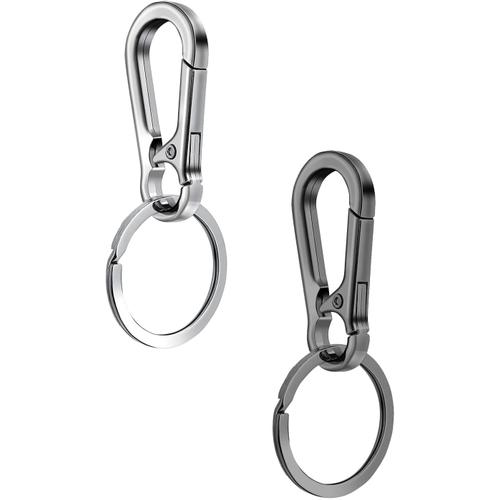 Argent Et Noir 2 Pcs Mousquetons Pour Porte-Clés En Métal, Mousqueton Porte Clé, Prises D'escalade Clip Boucle Printemps Fermoirs Pour Sac À Dos, Voyage, Camping, Amovible