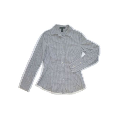 Chemisier Cintré Mango Grise Petits Carreaux, Manches Longues Boutonnées - Style Rétro - 100% Coton