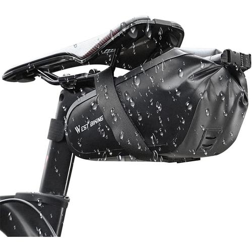 Noir Sacoche De Selle Vélo,Sac De Vélo Étanche 2,3 L,Sac De Siège Sous Le Siège Résistant À La Déchirure, Sacoche Velo Selle Mixte Adulte, Sac De Vélo De Route Vtt Pour Le Cyclisme En Plein Air