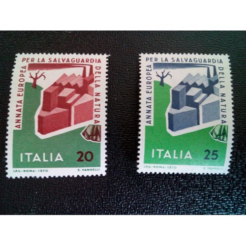 Timbre Italie Yt 1063 - 1064 Séries: Année De La Conservation De La Nature 1970 ( 1 010904 )