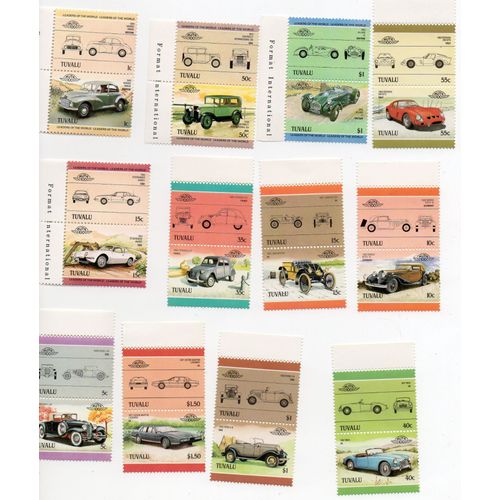 Tuvalu- Lot De 12 Timbres Neufs Avec Tab- Automobiles Anciennes