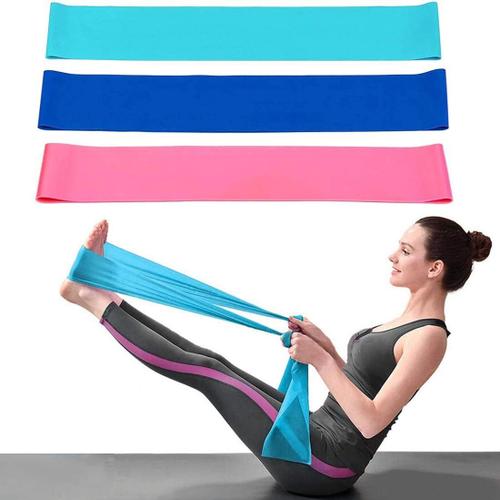 Rose Lot De 3 Bande Élastique Fitness, 1.5m Résistance Musculation Bande 3 Niveaux De Force Équipement D'exercices Pour Rééducation Physique Yoga Pilates Et Motrice Élastique