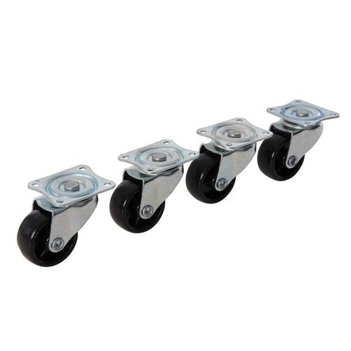 4 roulettes pivotantes caoutchouc usage léger - 41 mm