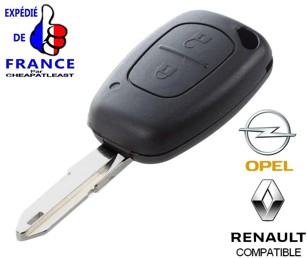 Télécommande coque de clé plip 2 boutons Renault Kangoo Trafic ACS