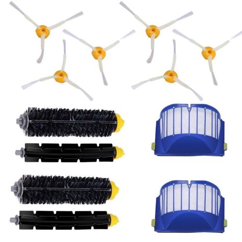 2 filtre bleu Aerovac + 2 Kit brosse principale + 6 brosse latérale pour Irobot Roomba 600 série 620 630 650 660 accessoire de remplacement