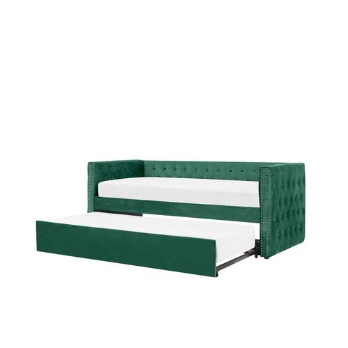 Lit Gigogne En Velours Vert 90 X 200 Cm Gassin