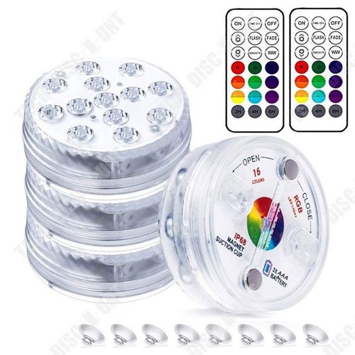 Td Lumières Led Submersible 4pcs 16 Couleurs Etanche Ip68 Lumiere Piscine Led Avec Télécommande Lumière Submersible Lumière Piscine