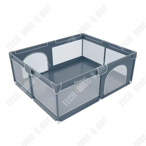 Td Parc 180 X 150 X 66 Cm Parc Enfant Pliable Avec 8pcs Base Antidérapante Portable Centre D'activités Pour Enfants Gris Parc De Jeu