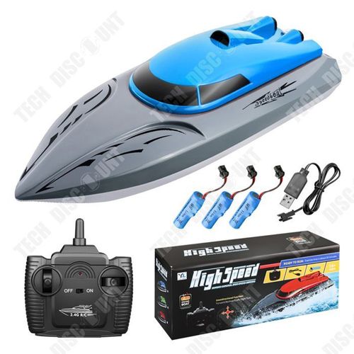 Td Bateau Télécommandé 2.4g Bateau Bleu Bateau Radiocommandé Rechargeable Longue Portée Bateau Telecommandé Enfant Jouets D'eau D'ét