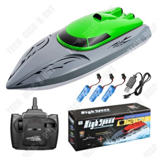 Td Bateau Télécommandé 2.4g Bateau Radiocommandé Vert Bateau Rechargeable Bateau Telecommandé Enfant Jouets Aquatiques D'été Bateau