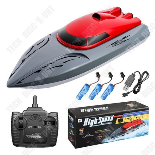 Td Bateau Télécommandé 2.4g Bateau Telecommandé Enfant Rouge Bateau Rechargeable Longue Portée Bateau Radiocommandé Jouet D'eau D'ét