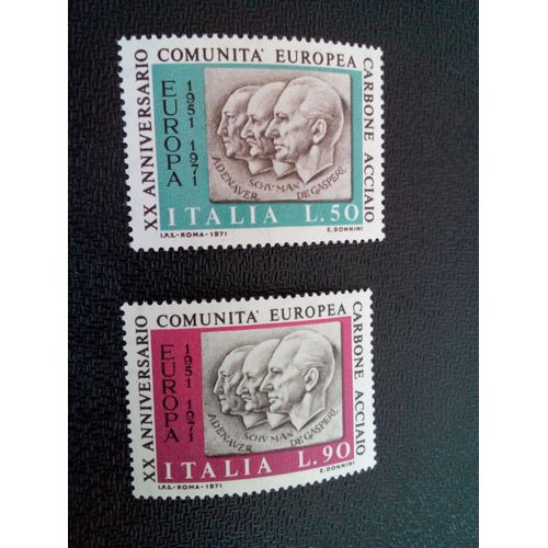 Timbre Italie Yt 1070 - 1071 Séries: Communauté Européenne Du Charbon Et De L'acier 1971 ( 030904 )
