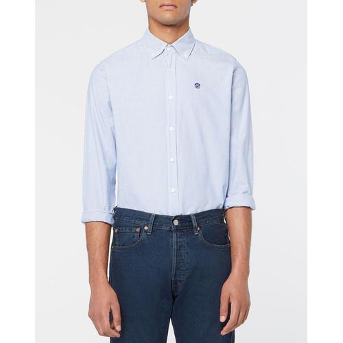 Chemise Regular Oxford Rayée Blanc/Bleu