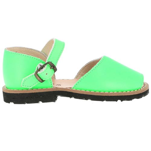 Sandales En Cuir Jeanne Vert Fluo