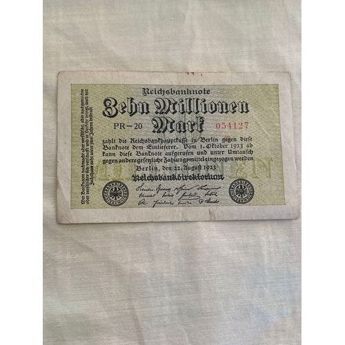 Billet Allemagne 10millions Mark 22-08-1923 