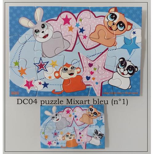 Kinder Série Puzzles Animaux Mixart - Dc04 Puzzle Mixart Bleu (N°1) Avec Notice