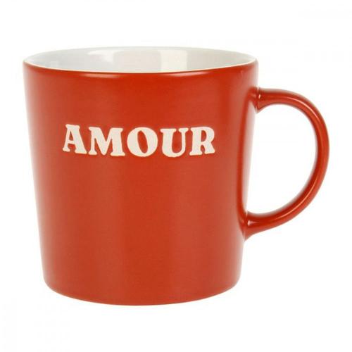 Mug Rouge "Amour" En Grès 30cl