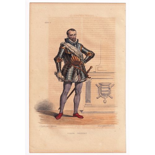 Gravure 1839 Portrait Artus De Cossé-Brissac Comte De Secondigny Le Maréchal De Cossé Maréchal De France