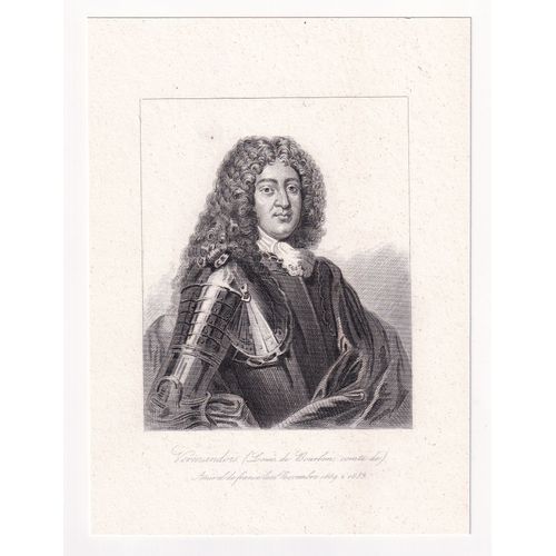 Gravure 1839 Louis De Bourbon Comte De Vermandois Amiral Marine