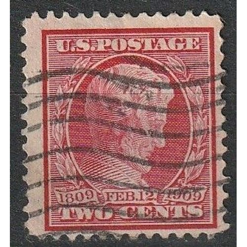 Timbre Oblitéré Avec Charnière Etats Unis, Abraham Lincoln 1909 N° 179
