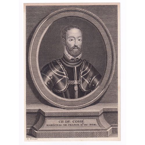 Gravure Xviiie Portrait Charles Ier De Cosse Comte De Brissac Marechal De France Marechal De Brissac