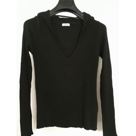 Pull Noir À Capuche Taille M En Coton