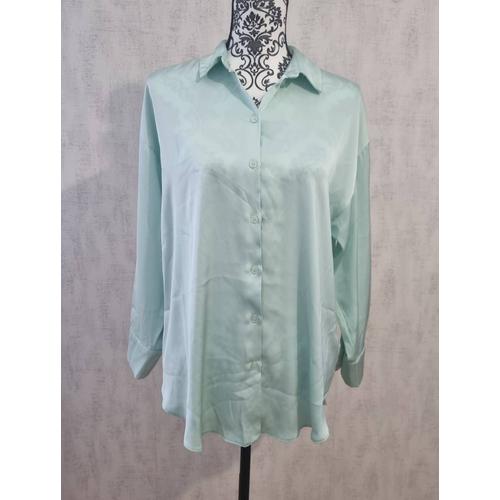 Chemise Satiné Vert D'eau Primark Taille 36 S