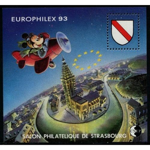 Salon Philatélique De Strasbourg "Europhilex" : Mickey Bloc Feuillet C N E P N° 17 Année 1993 Yvert Et Tellier Luxe