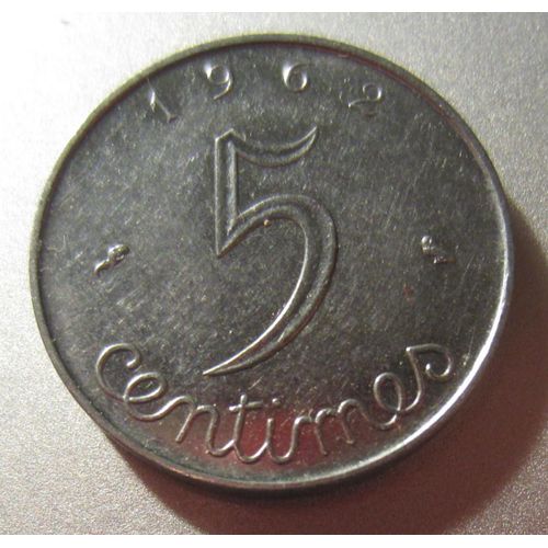 Pièce France 5 Centimes De Francs À L'épi Type Épi 1962