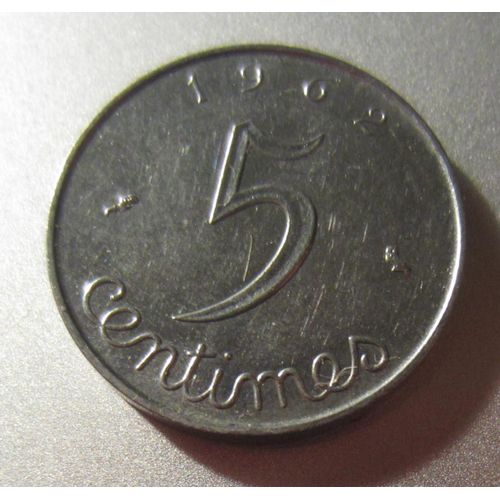 Pièce France 5 Centimes De Francs À L'épi Type Épi 1962