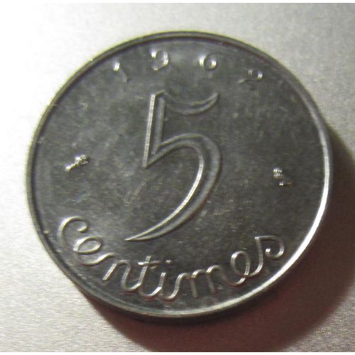 Pièce France 5 Centimes De Francs À L'épi Type Épi 1962