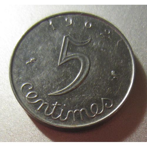 Pièce France 5 Centimes De Francs À L'épi Type Épi 1962