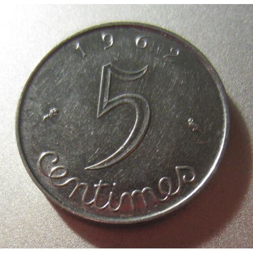 Pièce France 5 Centimes De Francs À L'épi Type Épi 1962
