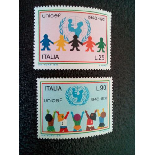 Timbre Italie Yt 1086 - 1087 Séries: Unicef, 25e Anniversaire 1971 ( 030904 )