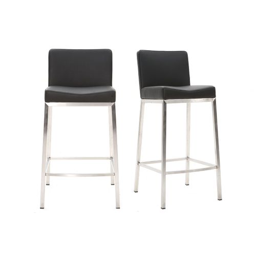 Tabourets De Bar Design Noirs H66 Cm (Lot De 2) Epsilon