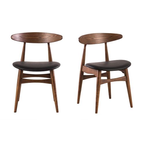 Chaises Design Noyer Et Noir (Lot De 2) Walford
